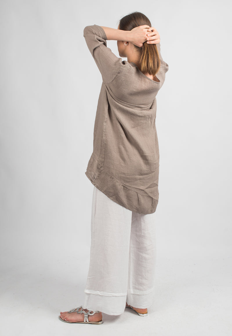 Blusa lunga 100% lino | Dalle Piane Cashmere