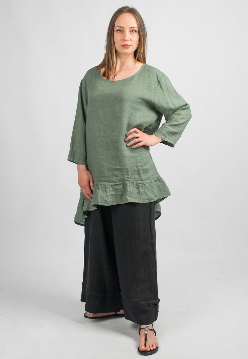 Pantalone in 100% lino con fiocco | Dalle Piane Cashmere