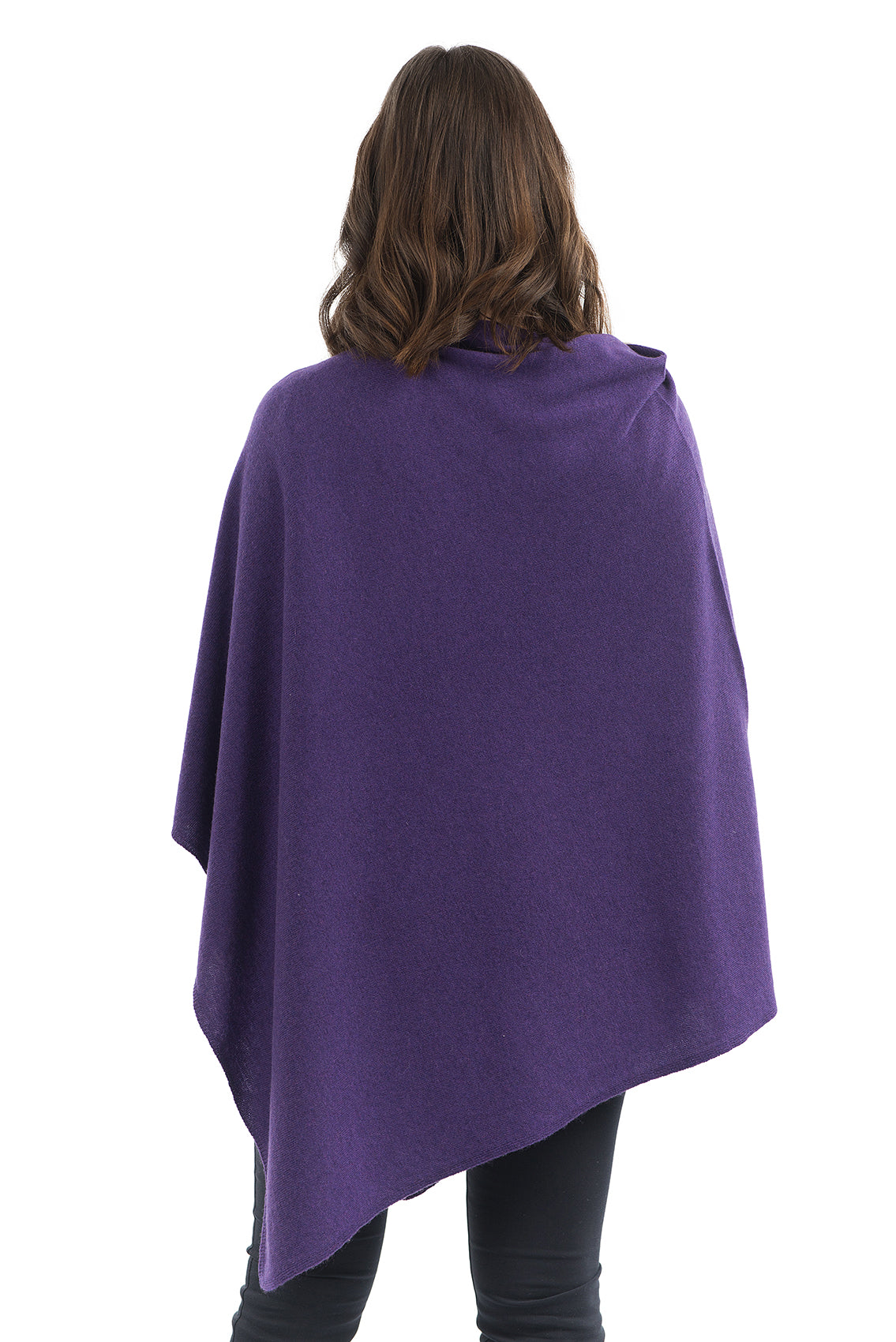Poncho femme mélange cachemire, coloris Violet, vue 3 | Dalle Piane Cashmere