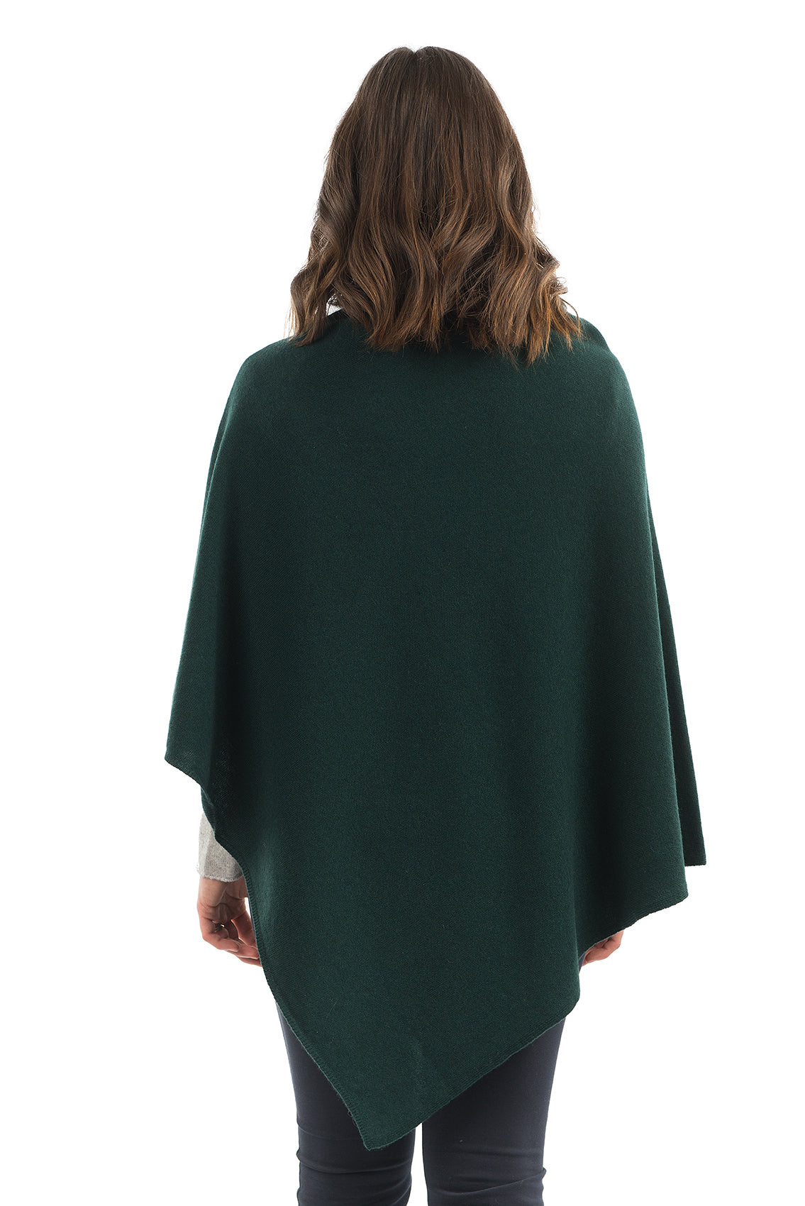 Poncho femme mélange cachemire, coloris Vert, vue 3 | Dalle Piane Cashmere