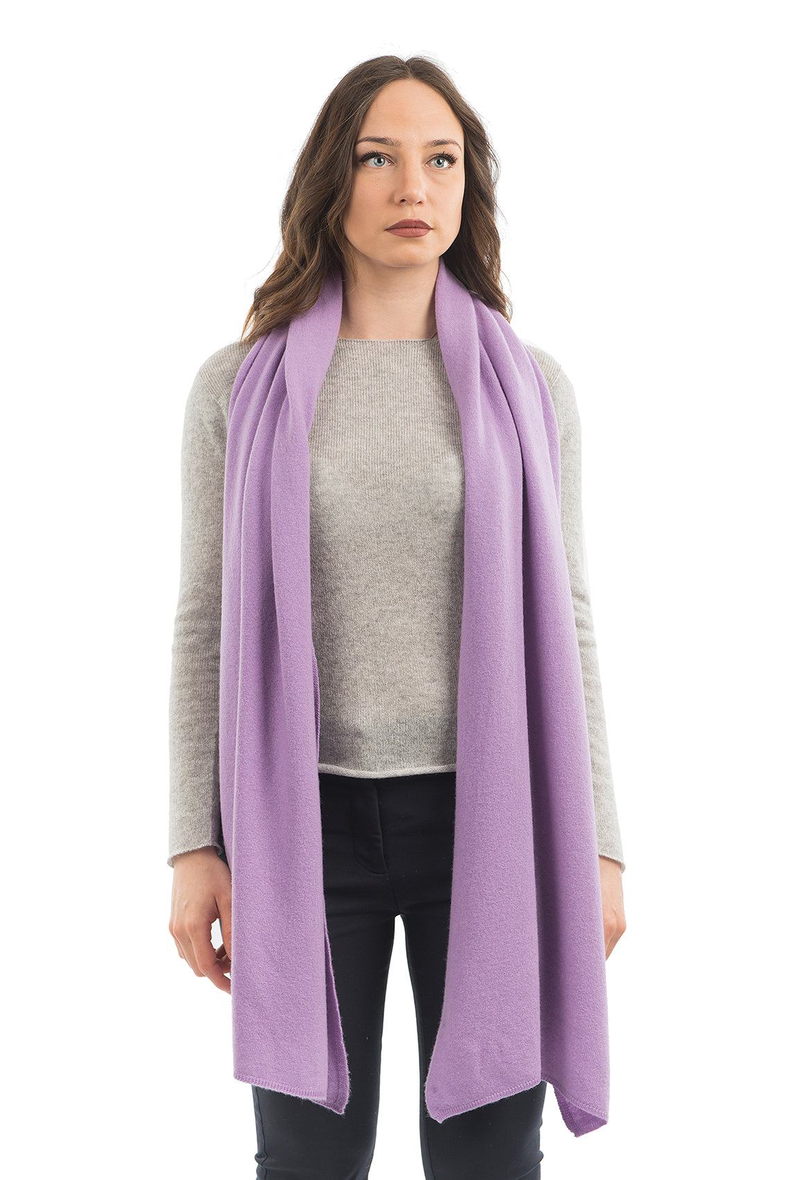 Étole femme mélange cachemire, coloris Lilas | Dalle Piane Cashmere