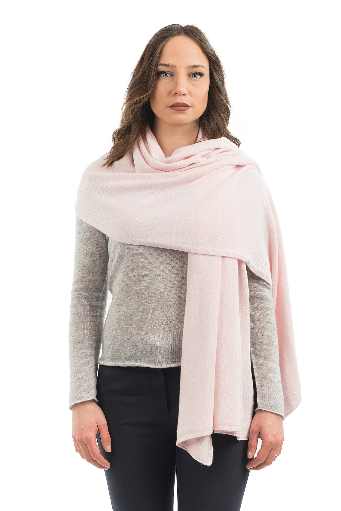Étole femme mélange cachemire, coloris Rose, vue 2 | Dalle Piane Cashmere