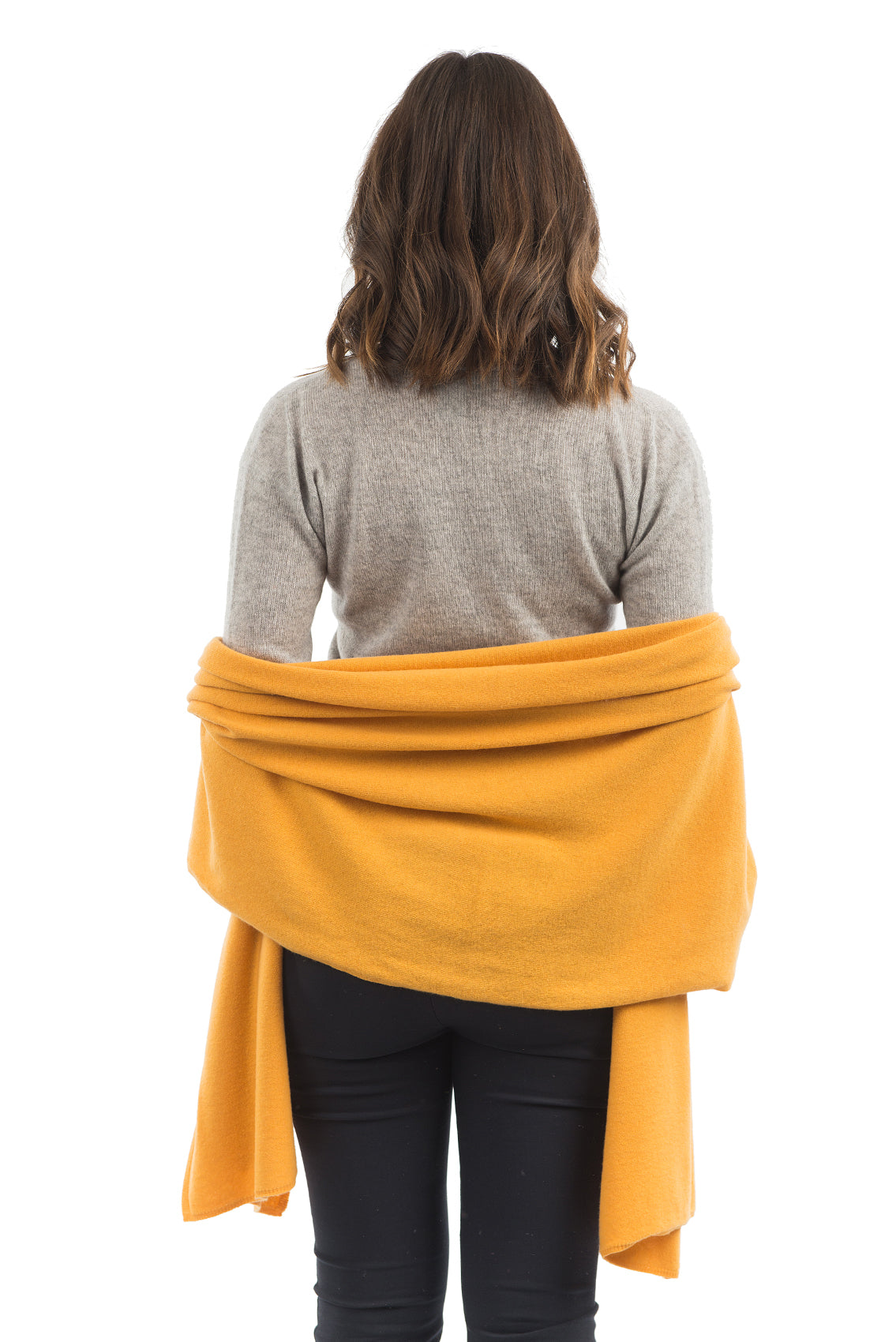 Étole femme mélange cachemire, coloris Jaune, vue 3 | Dalle Piane Cashmere
