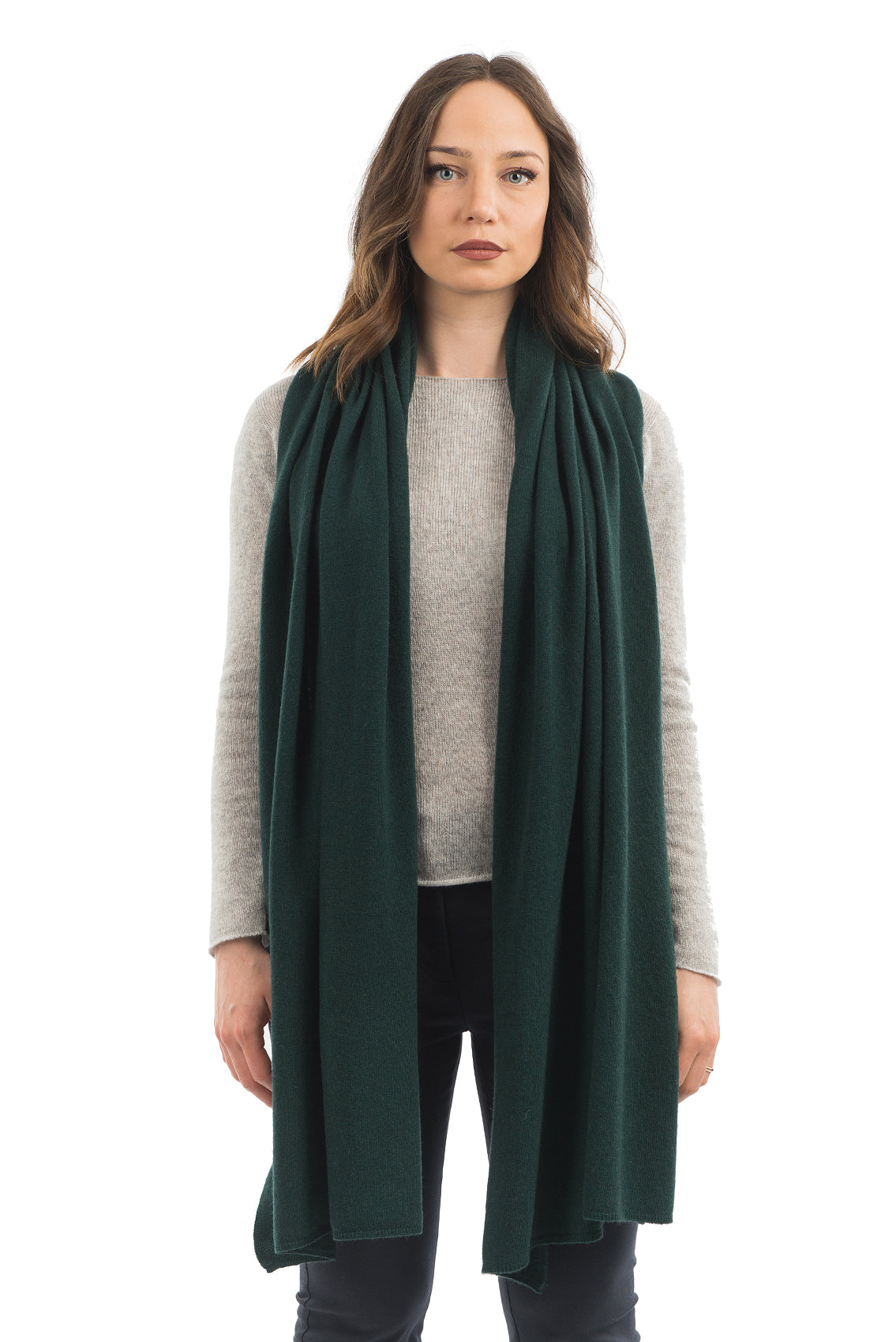 Étole femme mélange cachemire, coloris Vert | Dalle Piane Cashmere