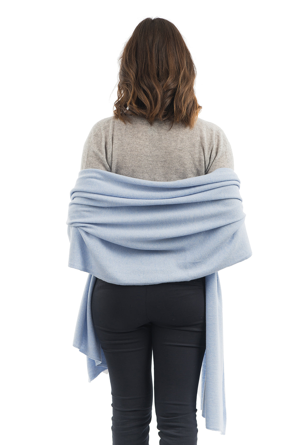 Étole femme mélange cachemire, coloris Ciel, vue 3 | Dalle Piane Cashmere