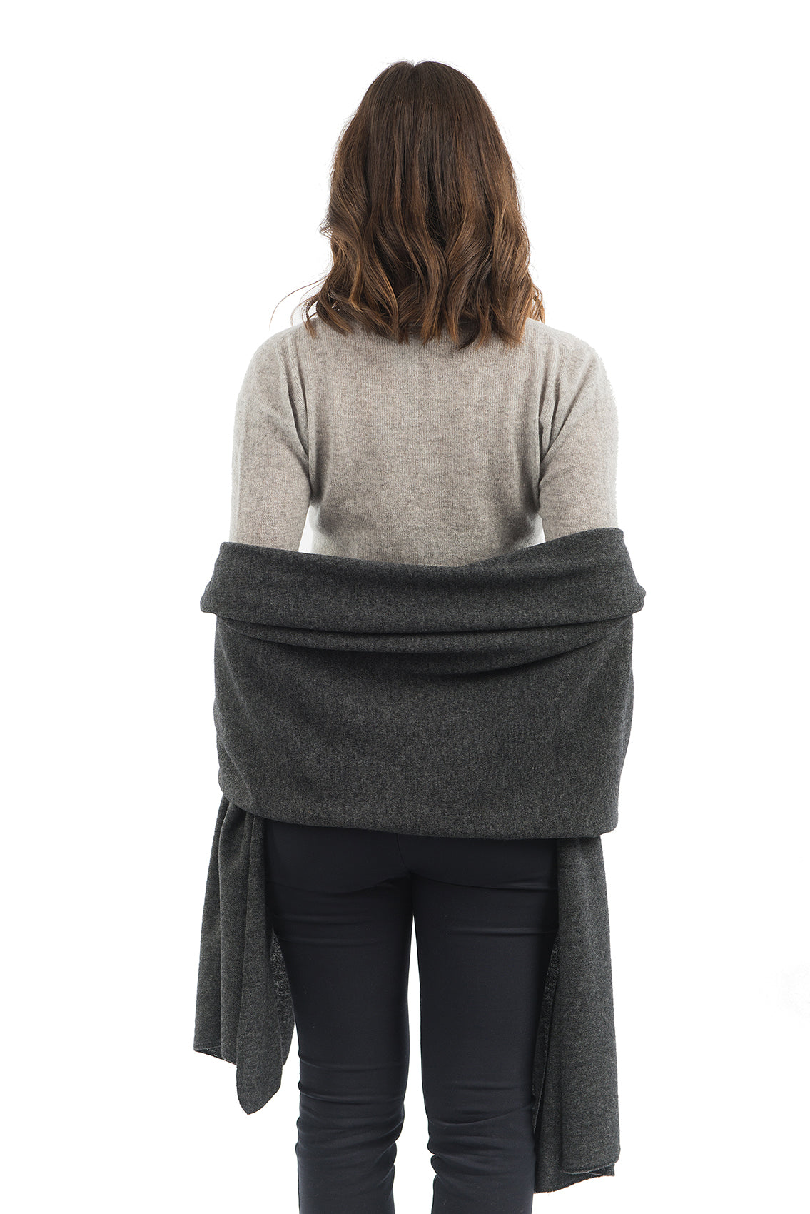 Étole femme mélange cachemire, coloris Anthracite, vue 3 | Dalle Piane Cashmere