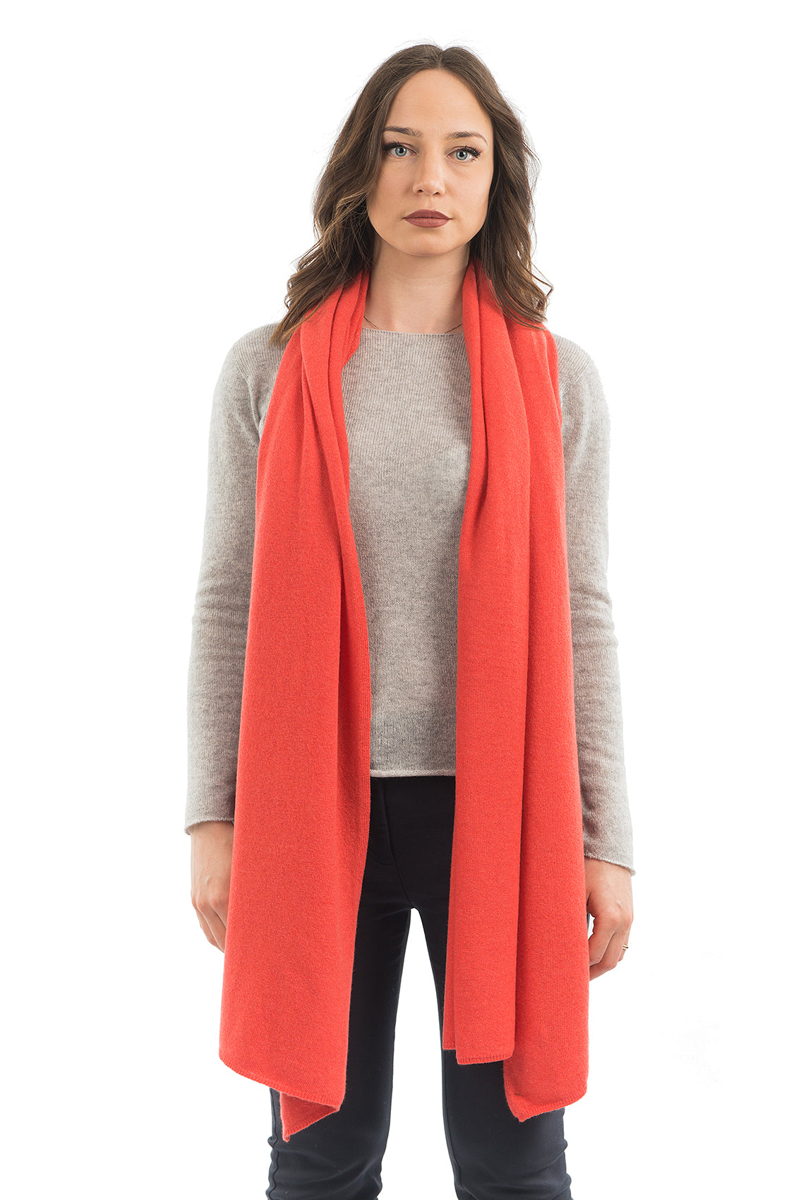 Étole femme mélange cachemire, coloris Orange | Dalle Piane Cashmere