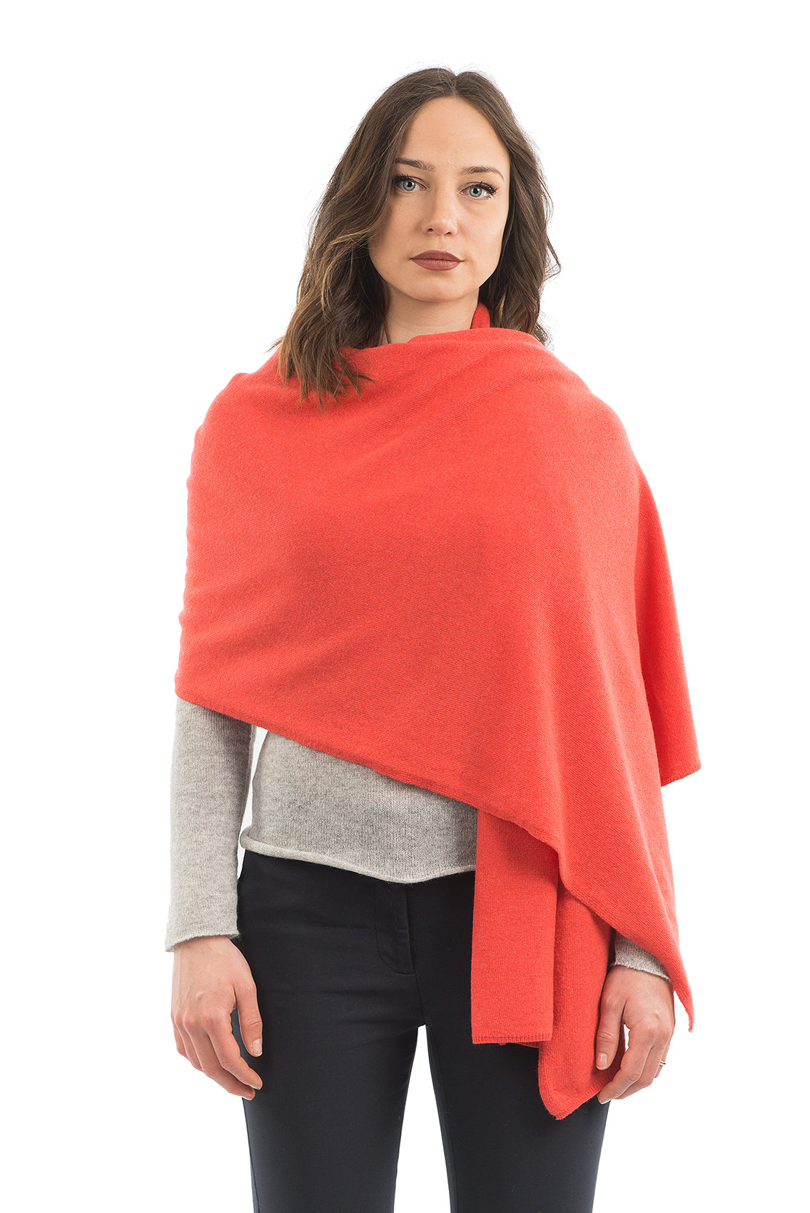 Étole femme mélange cachemire, coloris Orange, vue 2 | Dalle Piane Cashmere