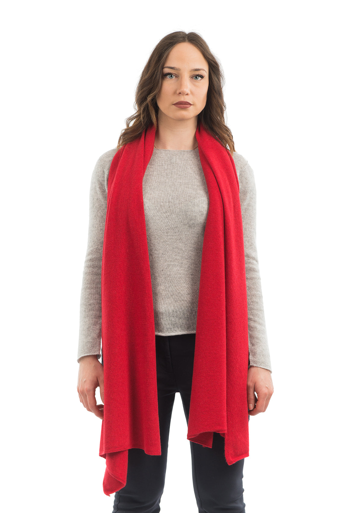 Étole femme mélange cachemire, coloris Rouge | Dalle Piane Cashmere