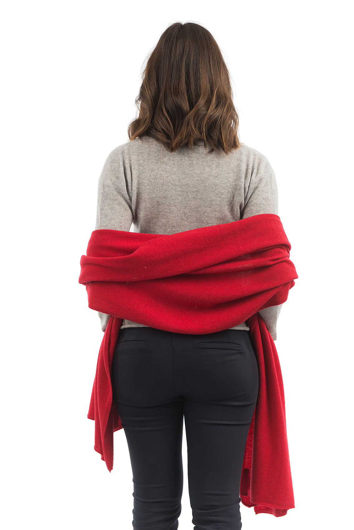 Étole femme mélange cachemire, coloris Rouge, vue 3 | Dalle Piane Cashmere