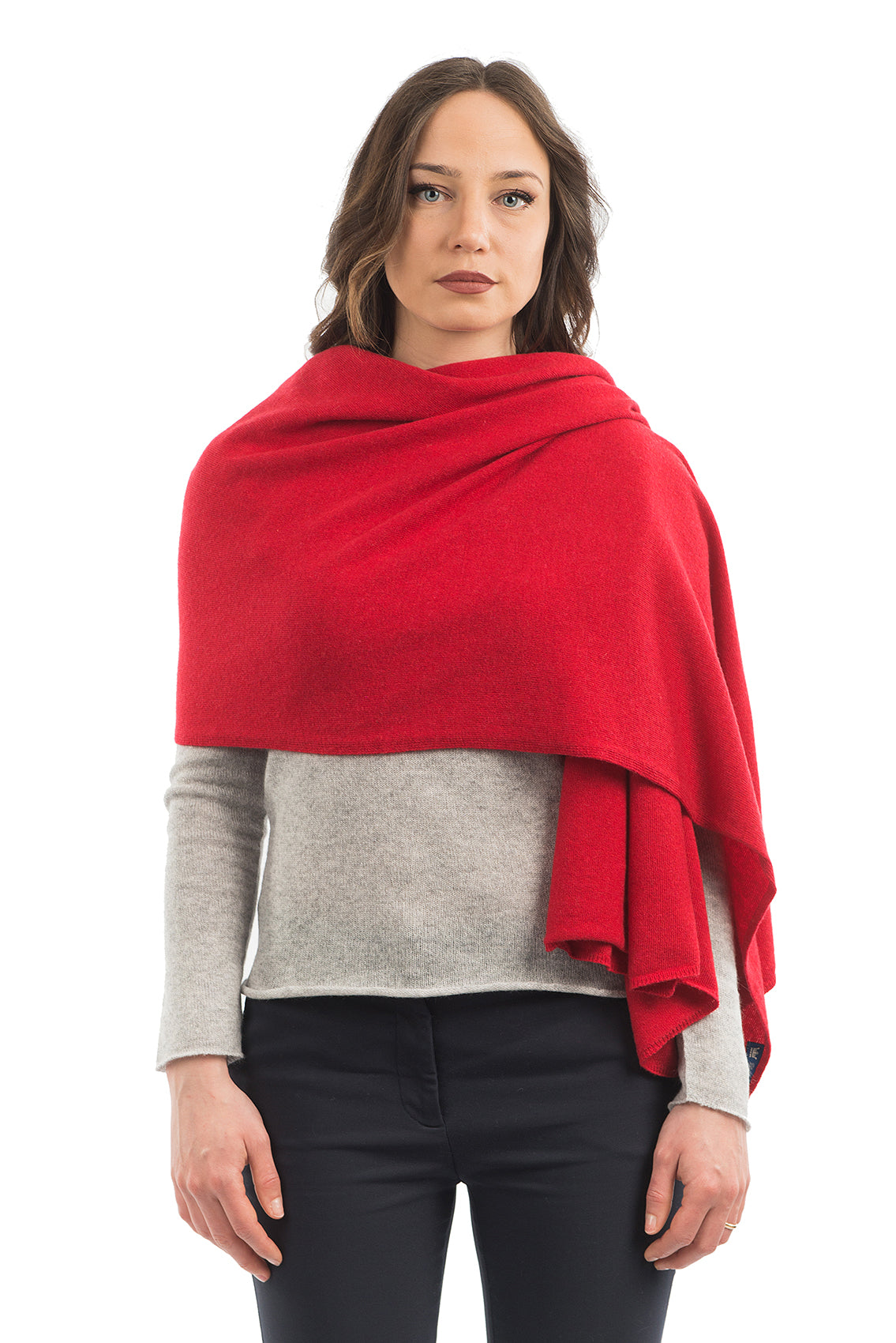 Étole femme mélange cachemire, coloris Rouge, vue 2 | Dalle Piane Cashmere