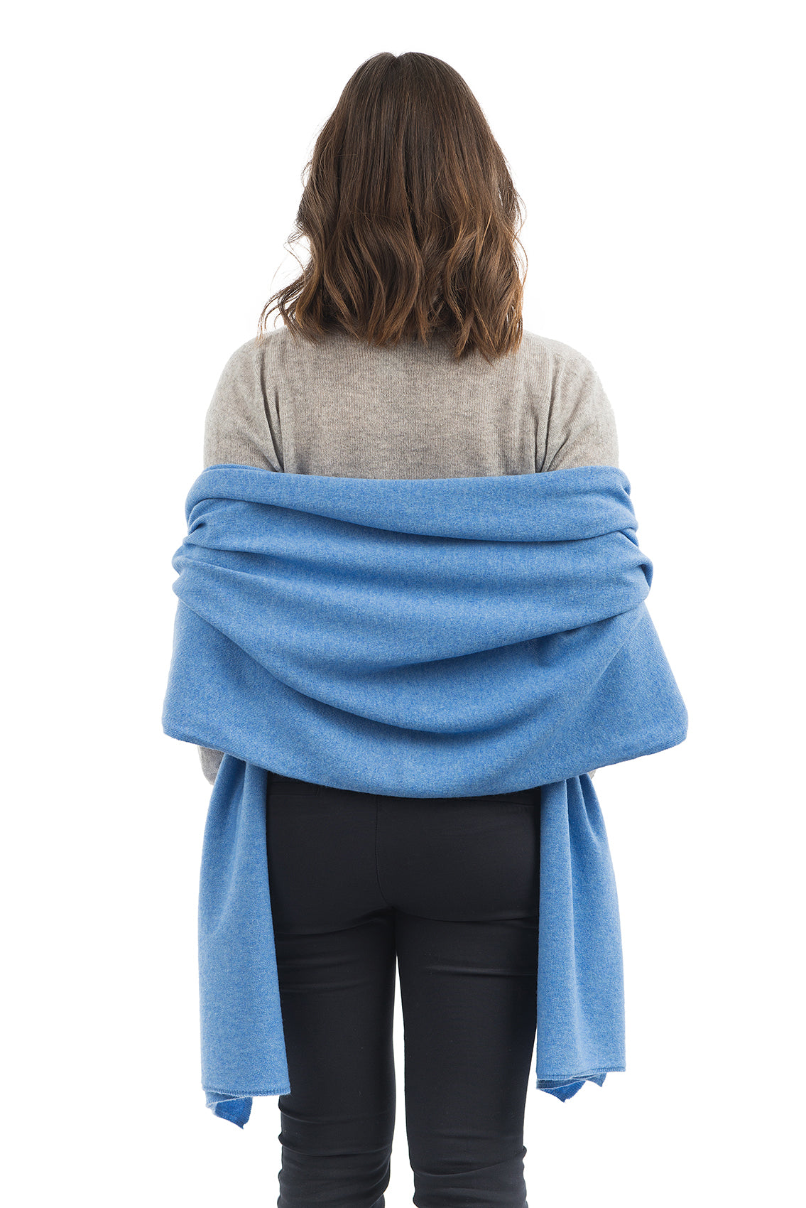 Étole femme mélange cachemire, coloris Azur, vue 3 | Dalle Piane Cashmere