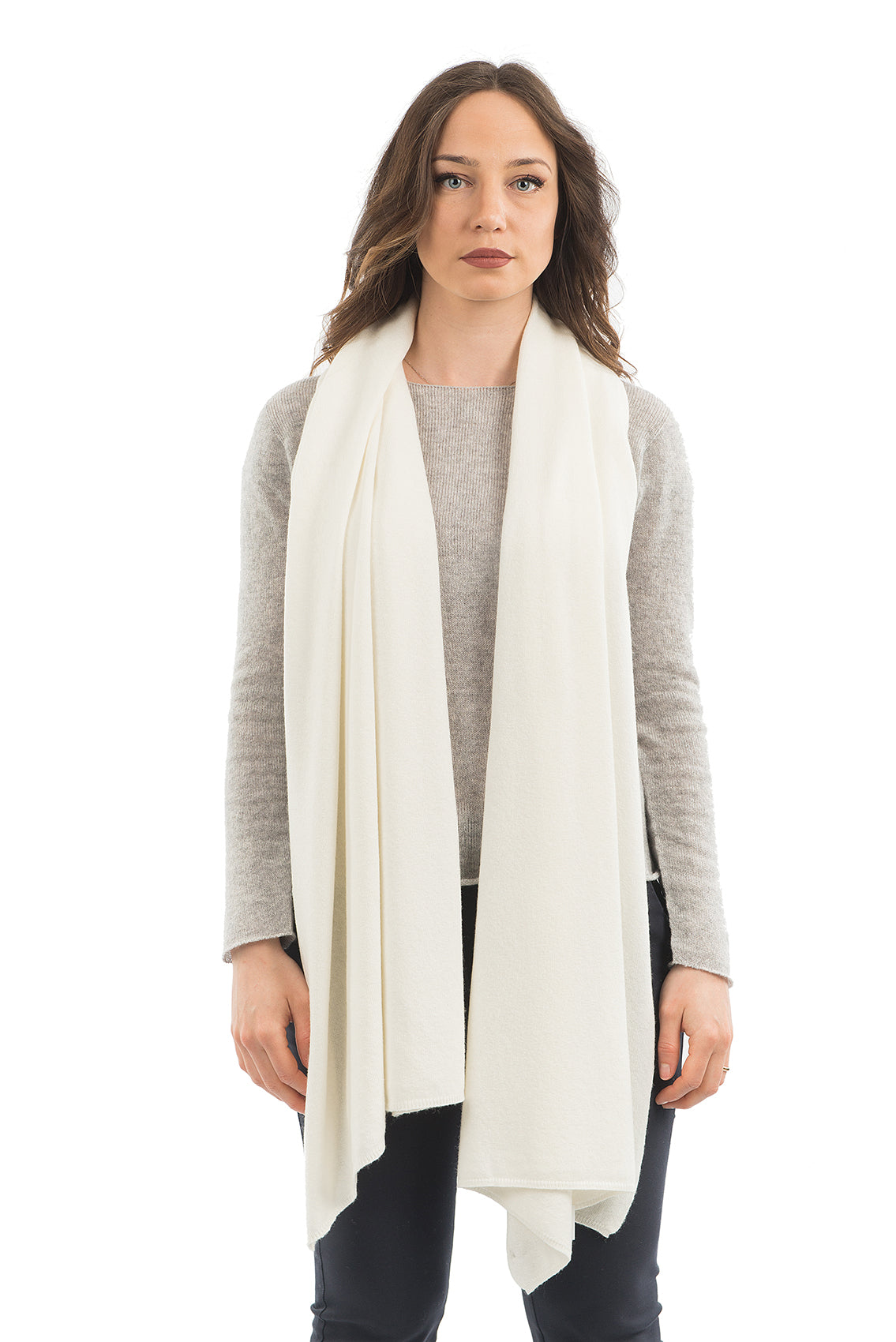 Étole femme mélange cachemire, coloris Crème | Dalle Piane Cashmere