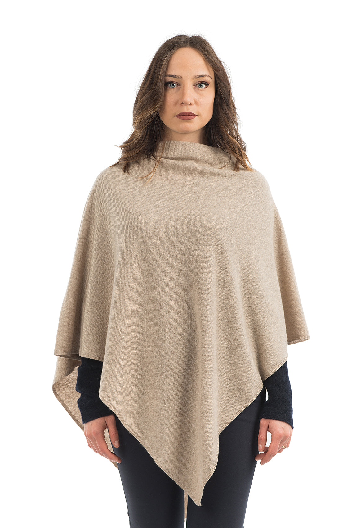 Poncho misto cashmere, colore Beige | Dalle Piane Cashmere