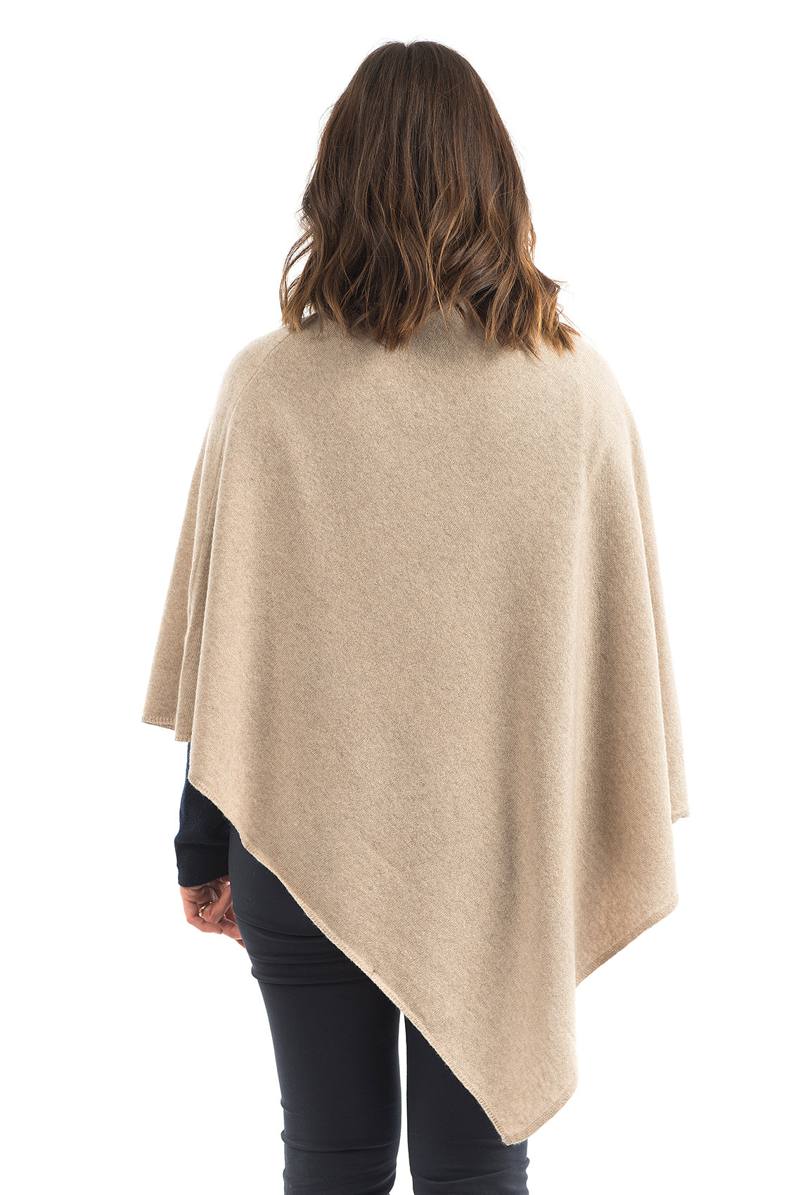 Poncho femme mélange cachemire, coloris Beige, vue 3 | Dalle Piane Cashmere