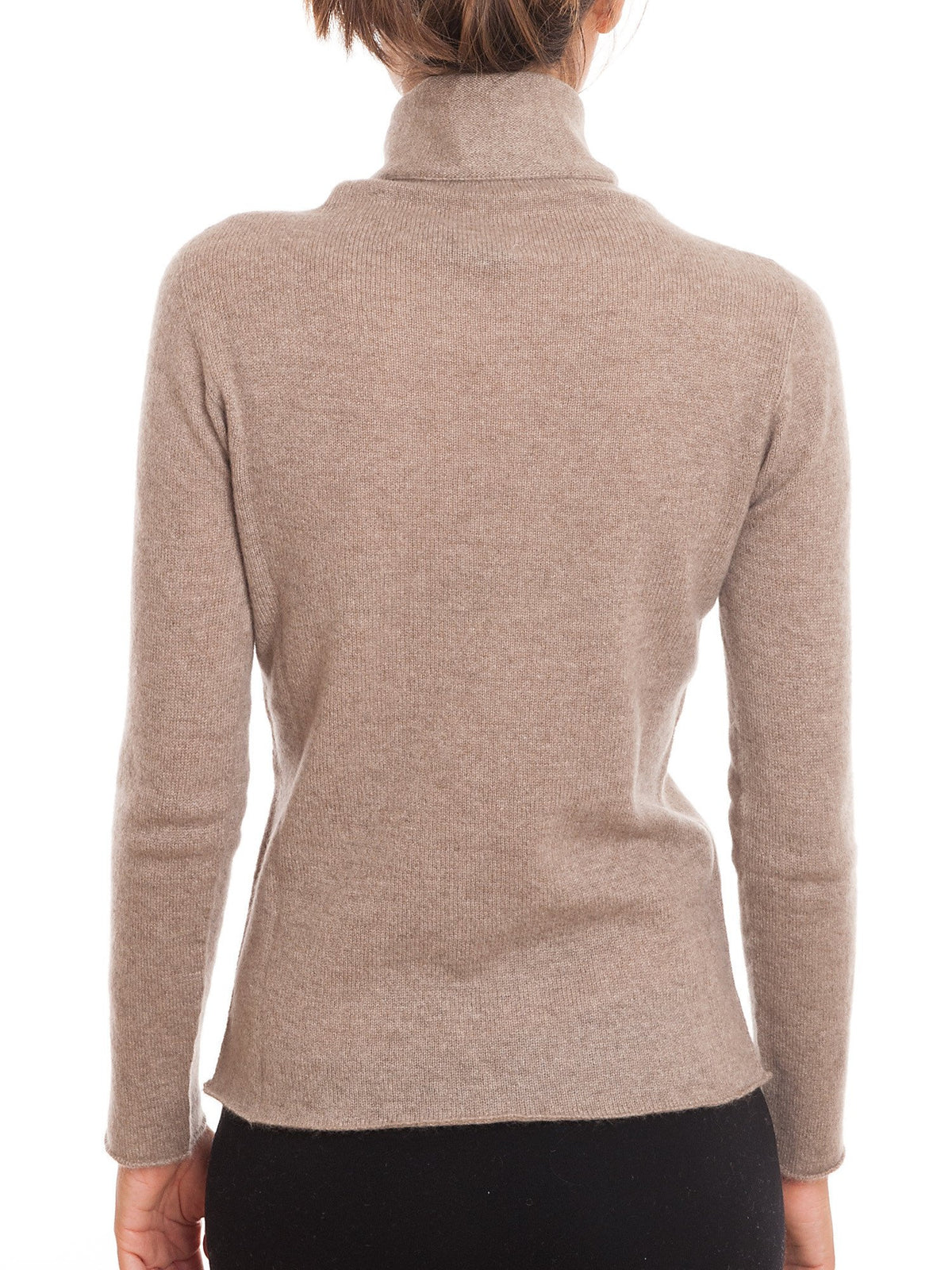 Pull col roulé femme 100 % cachemire, coloris Vison, vue 2 | Dalle Piane Cashmere