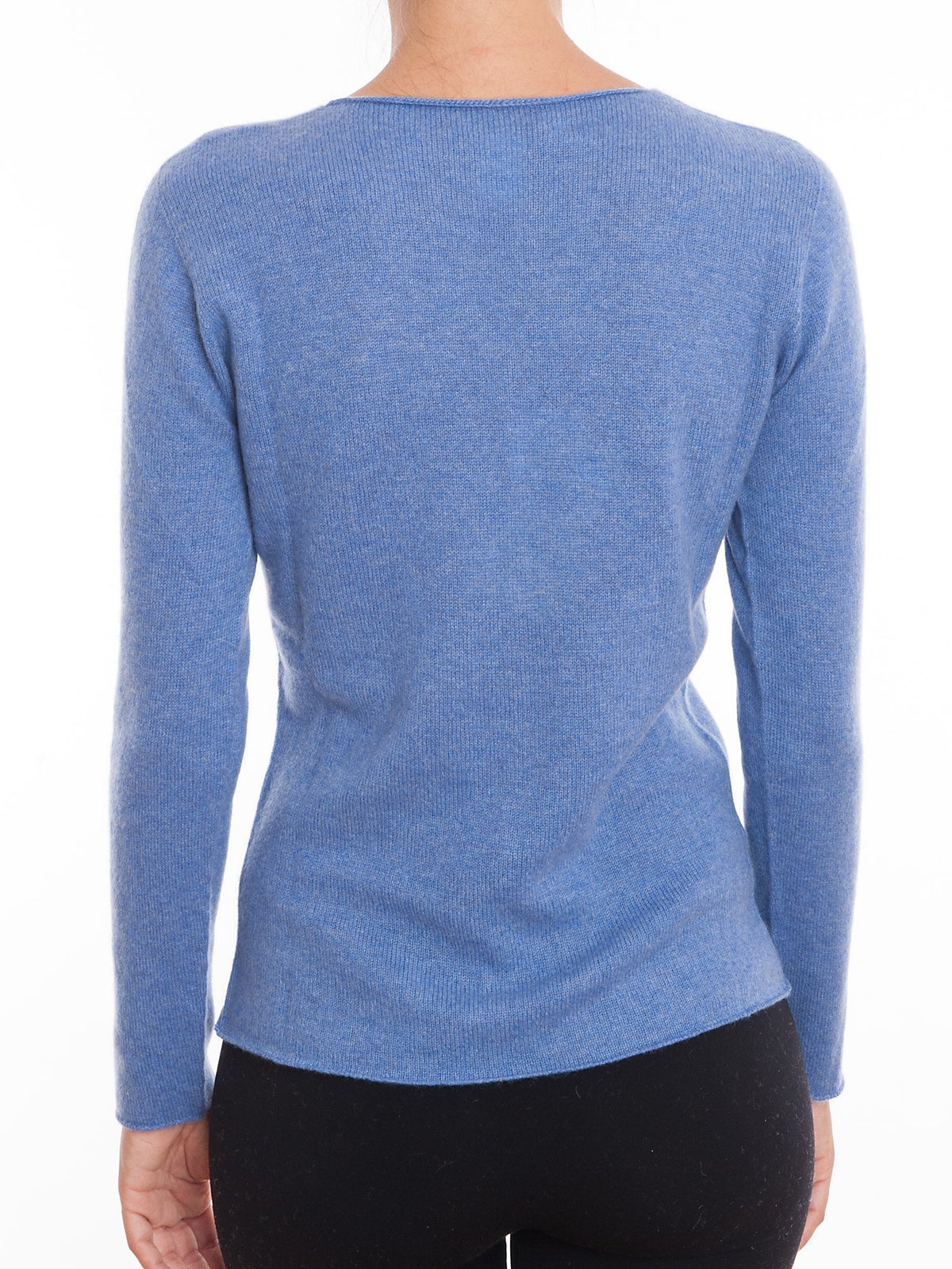 Cardigan con bottoni 100% Cashmere, colore Azzurro, vista 4 | Dalle Piane Cashmere