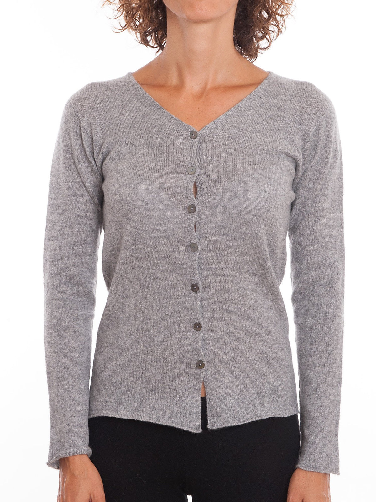Cardigan con bottoni 100% Cashmere, colore Grigio | Dalle Piane Cashmere