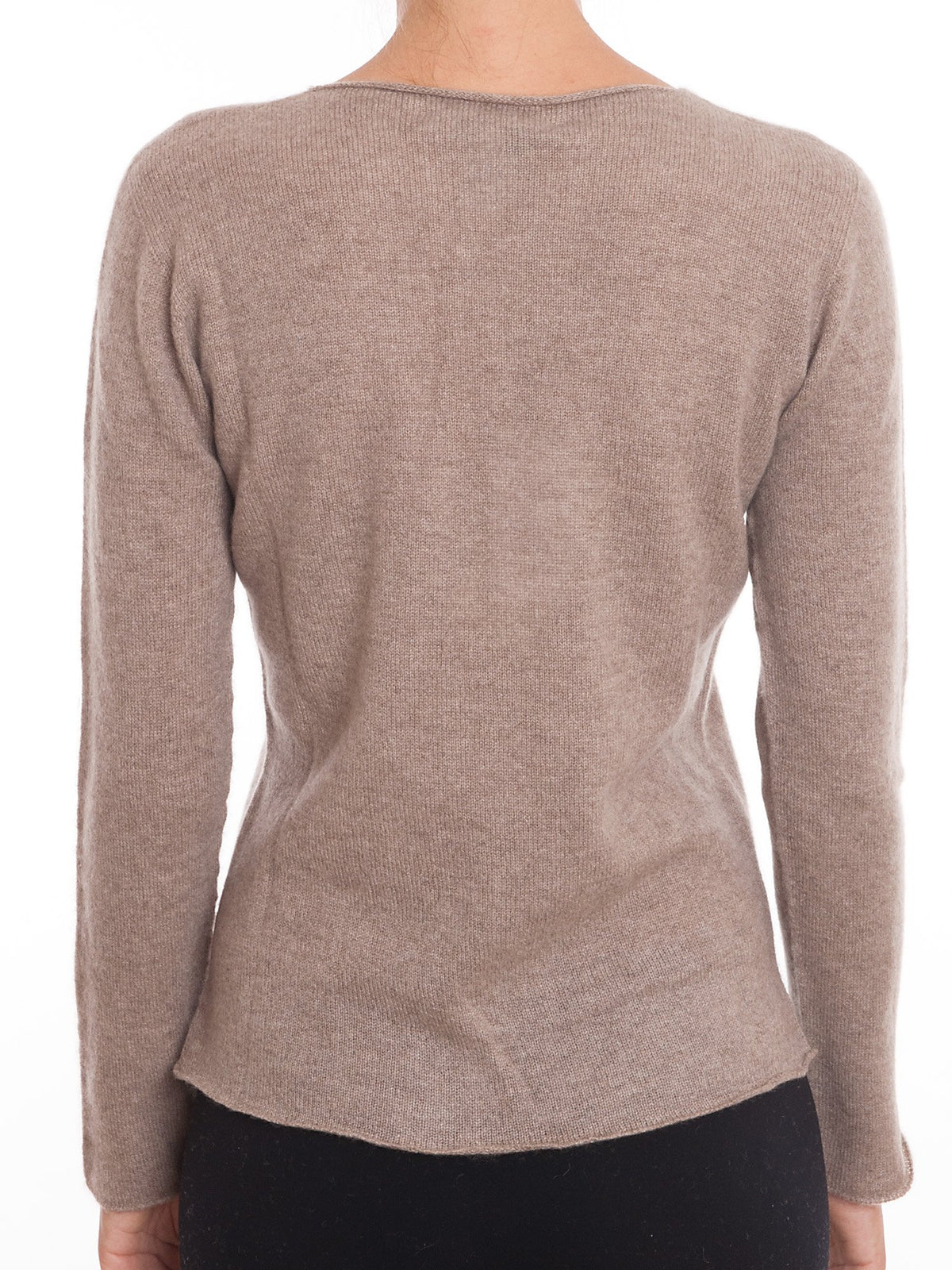 Cardigan con bottoni 100% Cashmere, colore Visone, vista 2 | Dalle Piane Cashmere